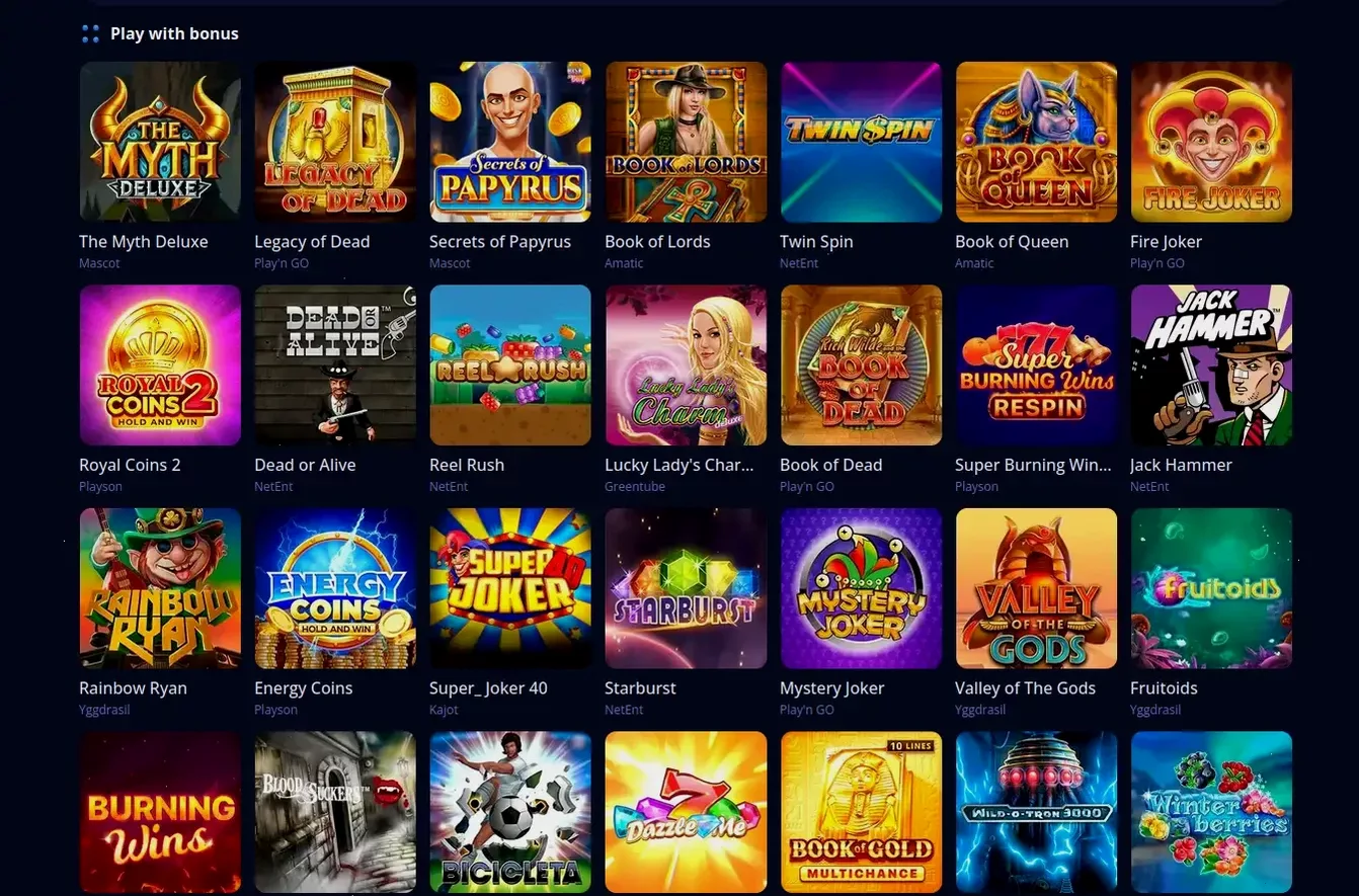 Игровой каталог Ggbet